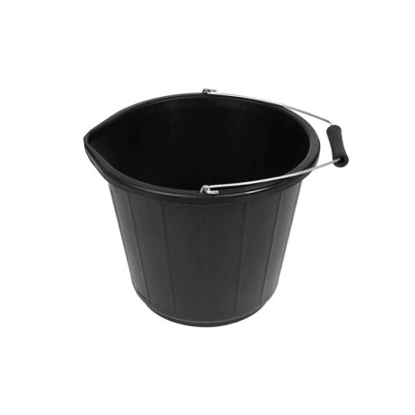 32cm x 26cm Black Bucket Multi Purpose Plastic Bucket with Handle for Indoor Outdoor