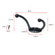 10 pcs Zinc Alloy Double Hat and Coat Hooks Door and Wall Clothing Hangers - Black