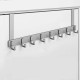 Over The Door 8 Hooks Hanger Racks Organizer Clothes Storage Towel Coat Rack - Grey