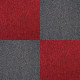 40 x Carpet Tiles 10m2 / Scarlet Red &amp; Charcoal Black