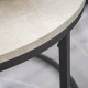 Set of Two Marble-Effect Stacking Tables - Wood Grey