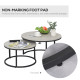 Set of Two Marble-Effect Stacking Tables - Wood Grey