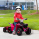 6V Quad Bike with Back Trailer, Wear-Resistant Wheels, for Ages 18-36 Months, Pink