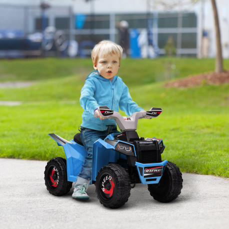 6V Quad Bike with Wear-Resistant Wheels, Forward Backward Function, for Ages 18-36 Months, Blue