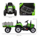 Ride On Tractor, Battery Powered Electric Car, with Detachable Trailer, Remote Control, Music - Green