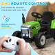 Ride On Tractor, Battery Powered Electric Car, with Detachable Trailer, Remote Control, Music - Green