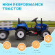 Ride On Tractor, Battery Powered Electric Car, with Detachable Trailer, Remote Control, Music - Blue