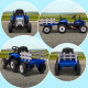 Ride On Tractor, Battery Powered Electric Car, with Detachable Trailer, Remote Control, Music - Blue