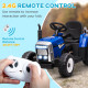 Ride On Tractor, Battery Powered Electric Car, with Detachable Trailer, Remote Control, Music - Blue