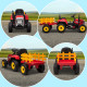 Ride On Tractor, Battery Powered Electric Car, with Detachable Trailer, Remote Control, Music - Red