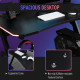 RGB 120 x 66cm Gaming Desk, Computer Table with Carbon Fibre Surface, Headphone Hook, Cup Holder, Controller Rack, Home Office D