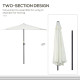 Outsunny 2.7m Garden Half Parasol, Outdoor Balcony Umbrella with 5 Steel Ribs, Patio Sun Shade, Cream White