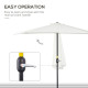 Outsunny 2.7m Garden Half Parasol, Outdoor Balcony Umbrella with 5 Steel Ribs, Patio Sun Shade, Cream White