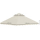 Outsunny 3 x 3 m Gazebo Canopy Replacement Covers, 2 - Tier Gazebo Roof Replacement TOP COVER ONLY, Cream White