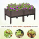 Outsunny 50cm x 50cm x 46.5cm Set of 2 41L Garden Raised Bed, Elevated Planter Box, Flower Vegetables Planting Container with Se