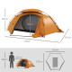 Outsunny Aluminium Frame Camping Tent Dome Tent with Removable Rainfly, 2000mm Waterproof, for 1-2 Man, Orange