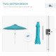 Outsunny 3m Parasol, with Solar-Powered LED Lights - Blue