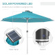 Outsunny 3m Parasol, with Solar-Powered LED Lights - Blue