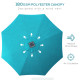 Outsunny 3m Parasol, with Solar-Powered LED Lights - Blue