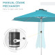 Outsunny 3m Parasol, with Solar-Powered LED Lights - Blue