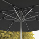 Outsunny 3m Parasol, with Solar-Powered LED Lights - Grey