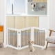 PawHut Foldable Pet Gate, with Three Panels &amp; Two Support Feet - White