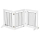 PawHut Foldable Pet Gate, with Three Panels &amp; Two Support Feet - White