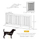 PawHut Foldable Pet Gate, with Three Panels &amp; Two Support Feet - White