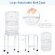 PawHut Bird Cage Budgie Cages for Finch Canary Parakeet with Stand Wheels Slide-out Tray Accessories Storage Shelf, White 46.5 x