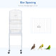 PawHut Bird Cage Budgie Cages for Finch Canary Parakeet with Stand Wheels Slide-out Tray Accessories Storage Shelf, White 46.5 x