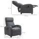 Recliner Armchair, Massage Faux Leather Push Back Reclining Chair with Adjustable Leg Rest, Side Pocket, for Home Living Room Th