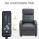 Recliner Armchair, Massage Faux Leather Push Back Reclining Chair with Adjustable Leg Rest, Side Pocket, for Home Living Room Th