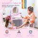 ZONEKIZ Kids Dressing Table Set, with Mirror, Stool, for Ages 3-6 Years - Pink