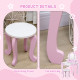 ZONEKIZ Kids Dressing Table Set, with Mirror, Stool, for Ages 3-6 Years - Pink