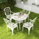 Patio Bistro Table Chair Set with Umbrella Hole for Garden Patio Balcony