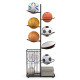 7-Tier Ball Storage Rack with Removable Hanging Rods and Side Basket