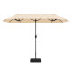 400cm Double-sided Patio Umbrella with Solar Lights