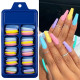 Long Fake Nails Acrylic Artificial False Nail Tips Stick on Full Nail 100 pcs - Combination A