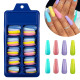 Long Fake Nails Acrylic Artificial False Nail Tips Stick on Full Nail 100 pcs - Combination A