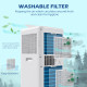 12000 BTU Mobile Air Conditioner for Room up to 28m², with Dehumidifier, Auto &amp; Sleep Mode, 24H Timer, Wheels