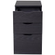 3 Drawer Storage Cabinet with Wheels for Home Office, Black