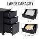 3 Drawer Storage Cabinet with Wheels for Home Office, Black