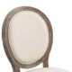 Dining Chairs Set of 2, French-Style Upholstered Kitchen Chairs with Padded Seats, Wood Frame and Round Back, Cream White