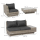 Outsunny 4 PCs Rattan Garden Furniture Outdoor Sectional Corner Sofa and Coffee Table Set  Conservatory Wicker Weave Furniture w