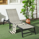 Outsunny Foldable Rattan Sun Lounger with 5-Level Adjust Backrest, Recliner Chair, Mixed Grey