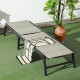 Outsunny Foldable Rattan Sun Lounger with 5-Level Adjust Backrest, Recliner Chair, Mixed Grey