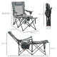 Outsunny Foldable Reclining Garden Chairs with Footrest and Adjustable Backrest, Portable Camping Chair with Headrest, Cup Holde