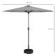 Outsunny 2.65m Garden Parasol, with LED Lights - Light Grey