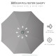 Outsunny 2.65m Garden Parasol, with LED Lights - Light Grey