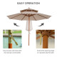 Outsunny 2.7m Elegant Wooden Frame Parasol Umbrella - Beige